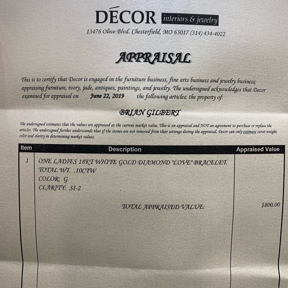 18k white gold “love” bracelet - Picture 7 of 7